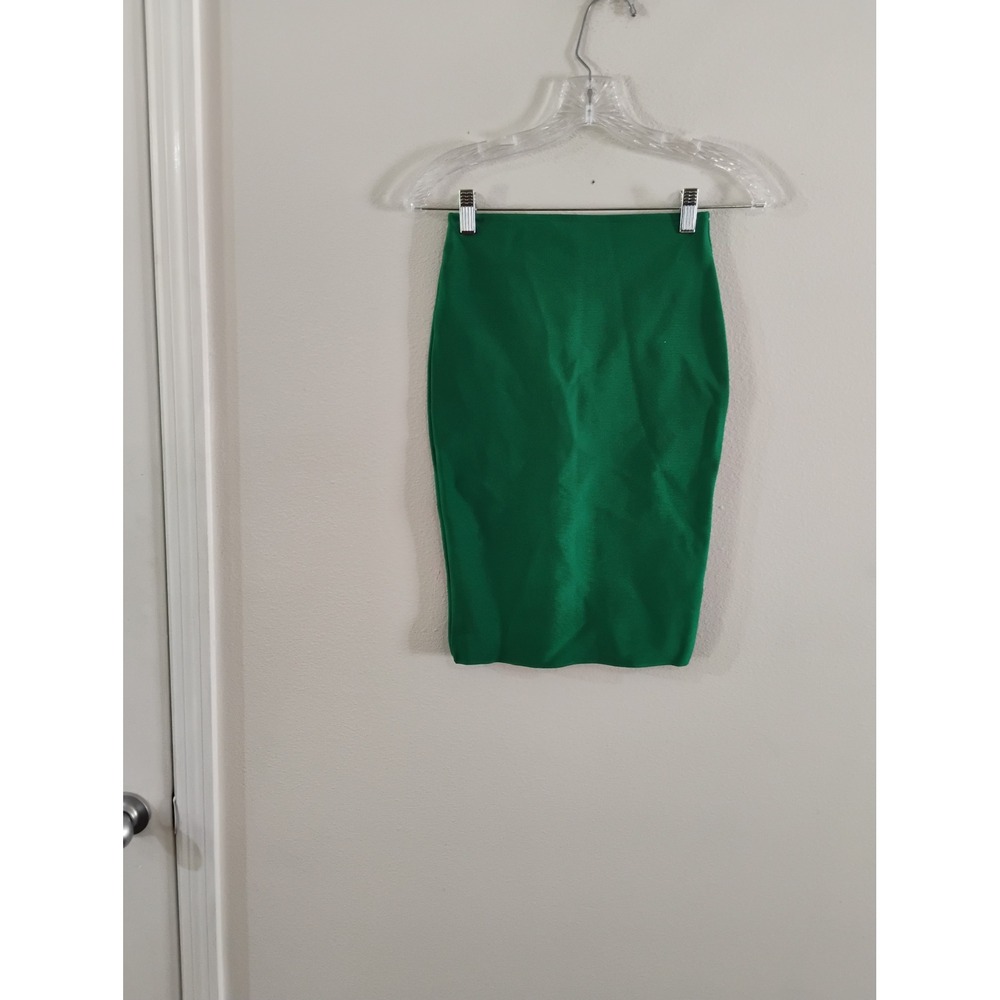 Wow Couture Green Bandage Skirt Bodycon High Waisted Knee Length Small